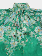 Zimmermann Green Floral Everley Billow Blouse
