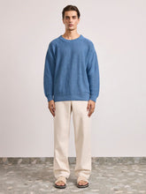Frescobol Carioca Denim Blue Jardim Linen Sweater