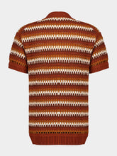 Frescobol Carioca Brown V-Neck Pinto Crochet Cotton Shirt