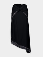 Rabanne Black Floral Embroidered Midi Skirt