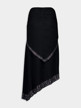 Rabanne Black Floral Embroidered Midi Skirt