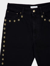 Rabanne Black Boyfriend Jeans with Gold Studs