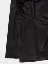 Rabanne Black Short Gathered Dress in Lambskin