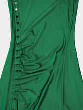 Rabanne Green Long Gathered Jersey Dress