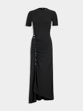 Rabanne Black Draped Jersey Long Dress