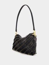 Rabanne Black Calfskin Paco Shoulder Clutch