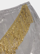 Rabanne Asymmetrical Chainmail Skirt with Metallic Fringes