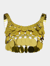 Rabanne Golden Sparkle Cropped Top
