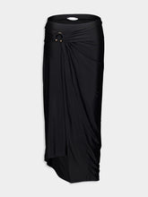 Rabanne Black Draped Midi Skirt