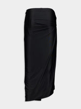 Rabanne Black Draped Midi Skirt