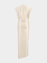 Rabanne Nude Draped Dress with Piercing Detail