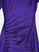 Rabanne Purple Draped Mini Dress with Snap Detailing