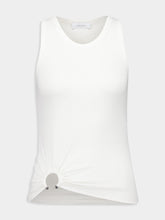 Rabanne White Tank Top with Waist Piercing Detail