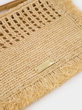 Rabanne Raffia Clutch with Frayed Detailing