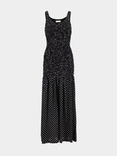 Rabanne Black Long Polka Dot Crepe Dress