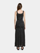Rabanne Black Long Polka Dot Crepe Dress