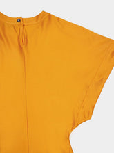 Rabanne Long Light Orange Drapé Pression Dress