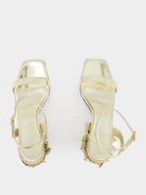 Rabanne Gold Sandals with Sparkle Discs Heels