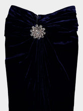 Rabanne Navy Velvet Skirt with Jewelled Belt