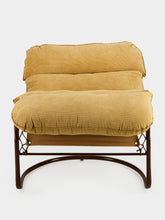 Honoré Camel Campo Corduroy Armchair with Glazed Brown Frame
