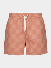 Frescobol Carioca Check Print Orange Swim Shorts