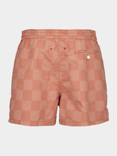 Frescobol Carioca Check Print Orange Swim Shorts