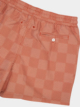 Frescobol Carioca Check Print Orange Swim Shorts