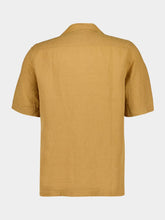 Frescobol Carioca Almond Angelo Linen Camp Collar Shirt