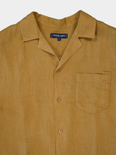 Frescobol Carioca Almond Angelo Linen Camp Collar Shirt