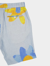 Frescobol Carioca x John Booth Blue Floral Felipe Linen Shorts