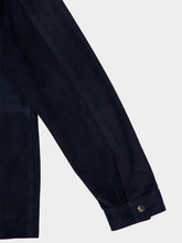 Frescobol Carioca Charcoal Blue Ravi Suede Overshirt