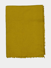 Maison de Vacances Curry Yellow Hand-Knitted Cashmere Throw with Fringe