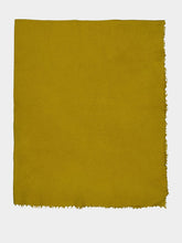Maison de Vacances Curry Yellow Hand-Knitted Cashmere Throw with Fringe