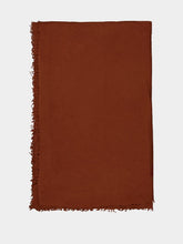 Maison de Vacances Dark Red Hand-Knitted Cashmere Throw with Fringe