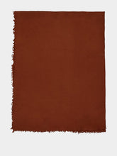 Maison de Vacances Dark Red Hand-Knitted Cashmere Throw with Fringe
