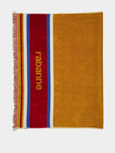 Rabanne Orange Striped Logo Beach Towel