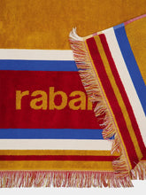 Rabanne Orange Striped Logo Beach Towel