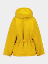 Rabanne Mustard Yellow Zipped Hooded Raincoat with Waist String