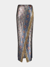 Rabanne Bandana Paisley Mesh Long Skirt
