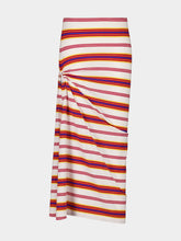 Rabanne Striped Cream and Orange Cotton Maxi Skirt