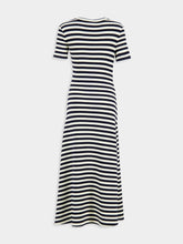 Black and Cream Draped Wool Midi Dress | PDP - Fashion Clinic