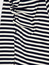 Black and Cream Draped Wool Midi Dress | PDP - Fashion Clinic