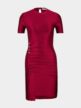 Rabanne Ruby Red Draped Jersey Mini Dress