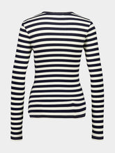 Black and Cream Wool Top with Button Detail