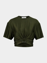 Rabanne Khaki Cropped Jersey T-Shirt