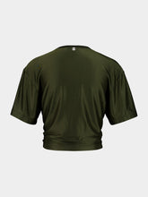 Rabanne Khaki Cropped Jersey T-Shirt