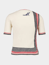 Rabanne Ecru Terry Jersey Striped Top