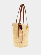 Rabanne Natural Raffia Tote Bag with Charms