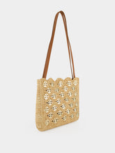 Rabanne Natural Raffia 1969 Metal Disc Tote Bag