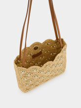 Rabanne Natural Raffia 1969 Metal Disc Tote Bag